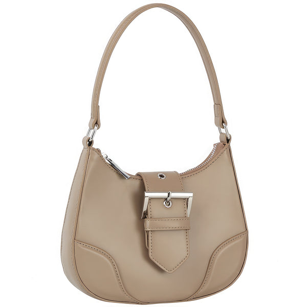 Fashion Buckle Curve Handle Shoulder Bag