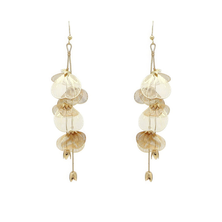 Flower Metal Drop Earrings