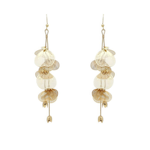 Flower Metal Drop Earrings