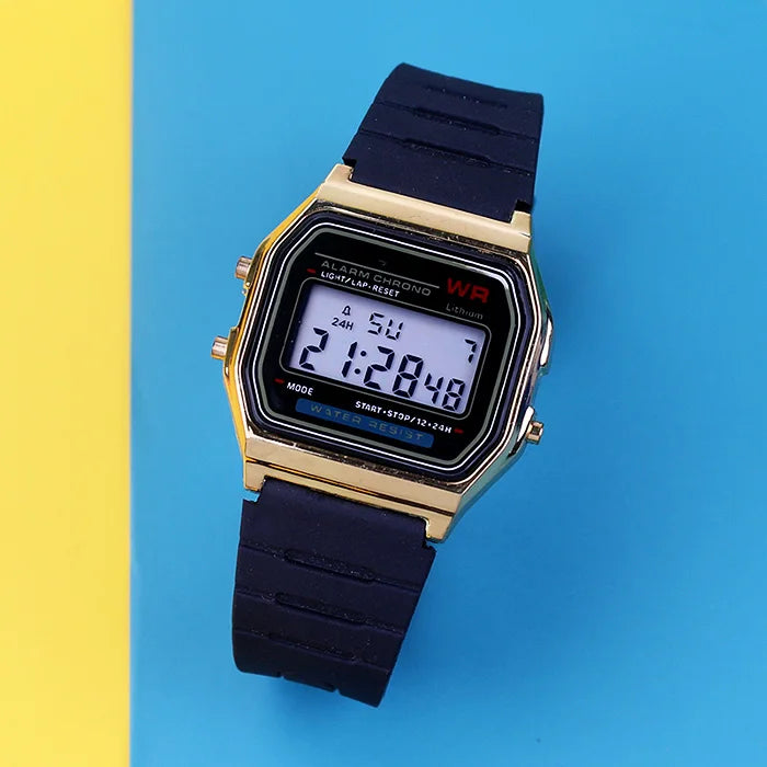 New Electronic Watches For Women Men Rose Gold Rubber Strap