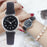 Women Round Analog Clock Ladies Fashion Wrist Watches