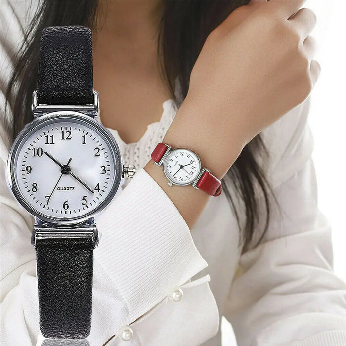 Women Round Analog Clock Ladies Fashion Wrist Watches