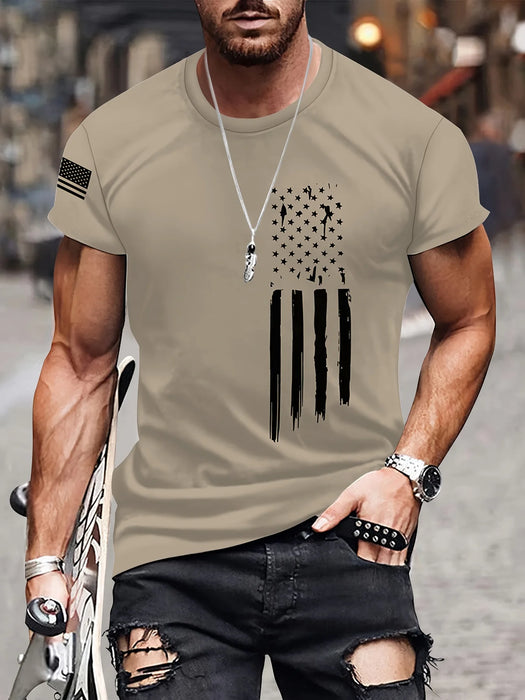 Mens T Shirt With A Simple Striped 3D Digital Print A New