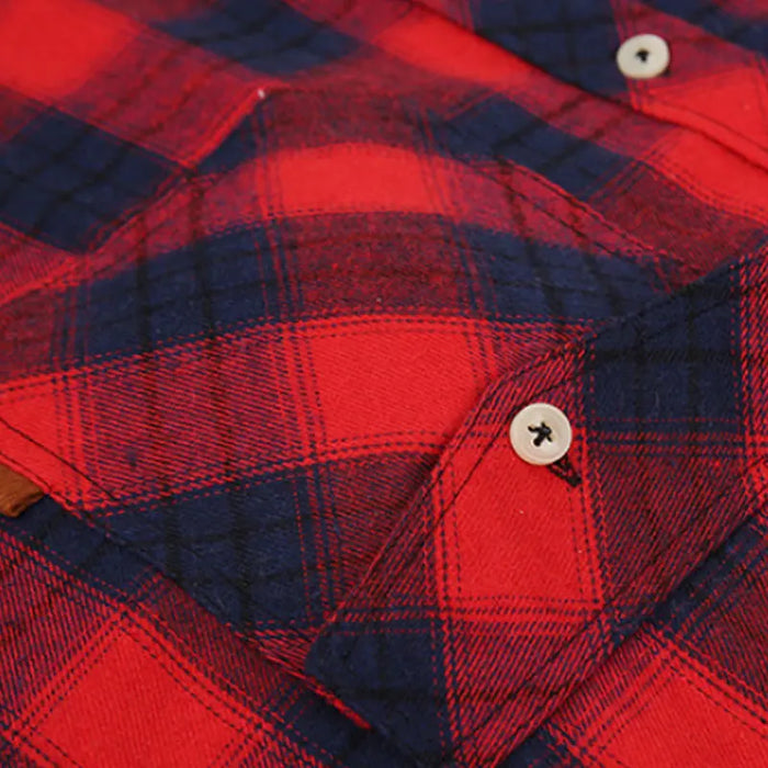 American Size Mens Shirt Long Sleeve Plaid Spring