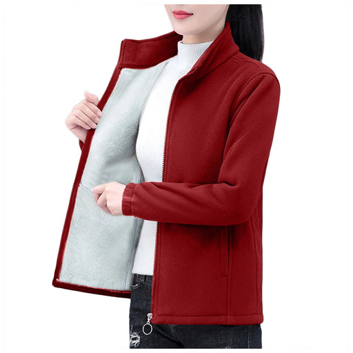 Women Plush Short Jacket Winter Autumn Polar Fleece