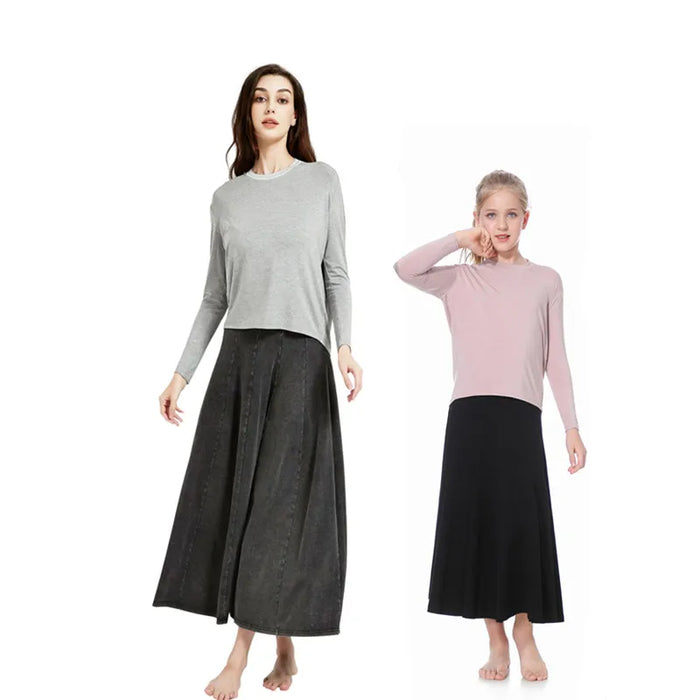 Kids Girls Women Panel Casual Skirts Mom Daughter Fashion