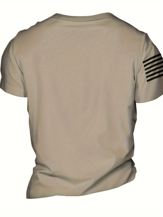 Mens T Shirt With A Simple Striped 3D Digital Print A New