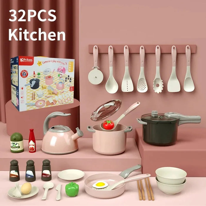 Kids Play Kitchen Set Pretend Play Cooking Toys Set Kitchen