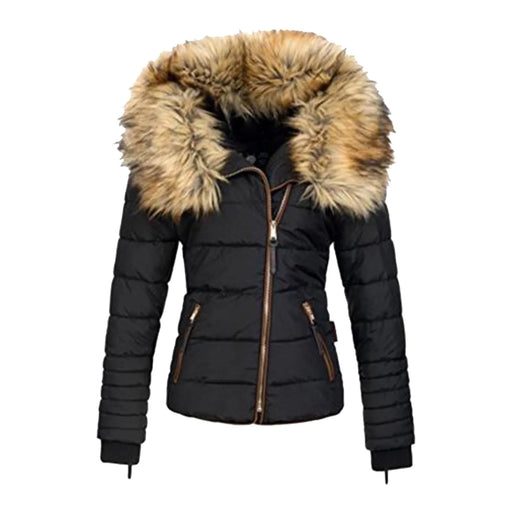 Solid Color Winter Waist In Down Jackets For Women Full Zip