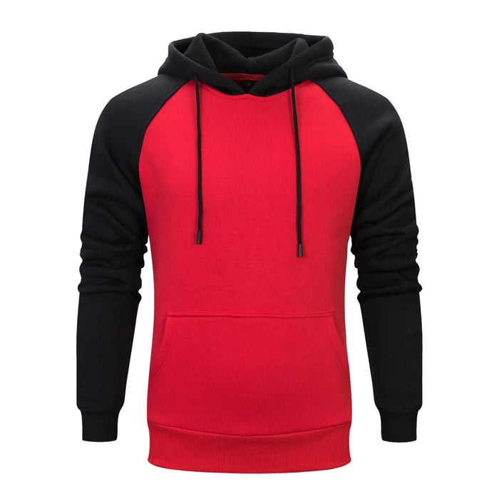 Hooded Sweatshirt For Men Color Block Casual Hoodie Basic