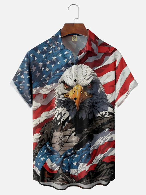Hawaii Mens Shirt 3D Print National American Flag Short