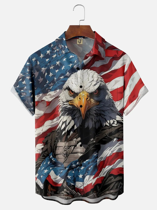 Hawaii Mens Shirt 3D Print National American Flag Short