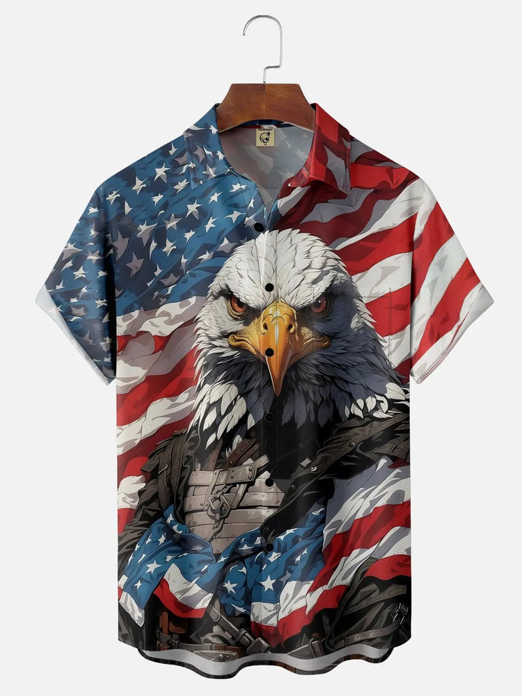 Hawaii Mens Shirt 3D Print National American Flag Short