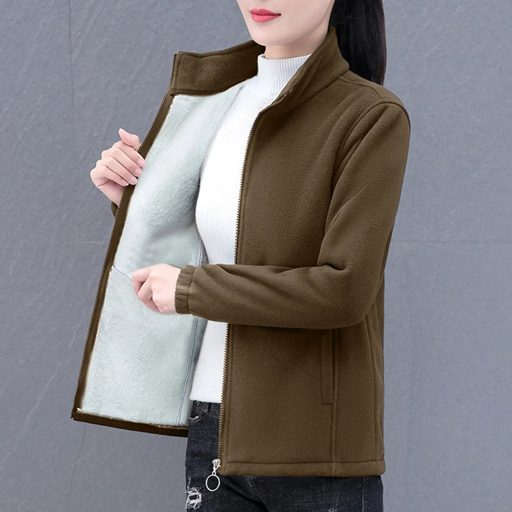 Women Plush Short Jacket Winter Autumn Polar Fleece