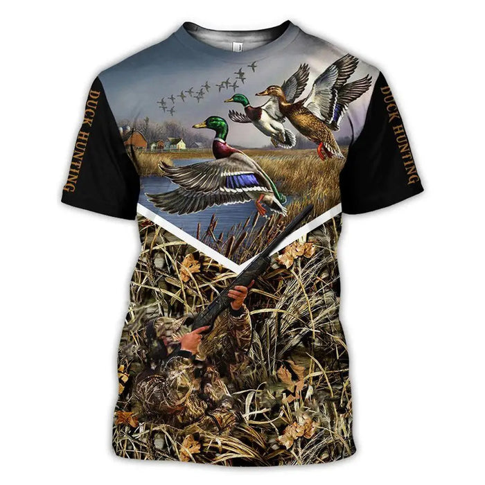 New Camouflage Hunting Wild Duck Animal 3D Print T Shirt
