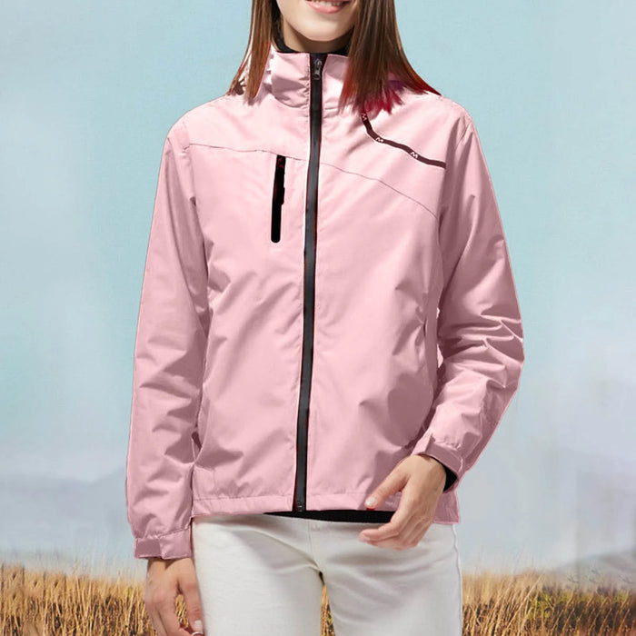 Womens Outdoor Detachable Windbreaker Jacket Single Layer
