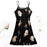 Women Nightwear Home Clothes Sexy Black Floral Printing