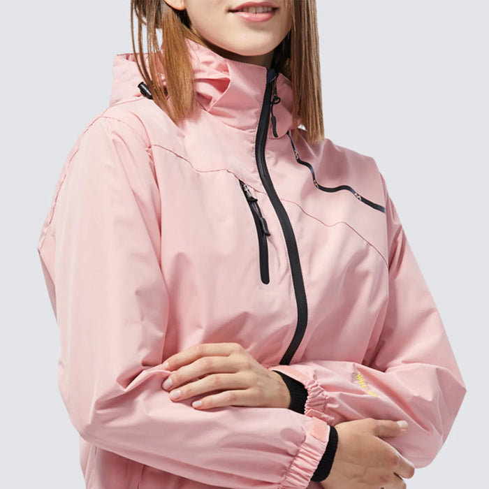 Womens Outdoor Detachable Windbreaker Jacket Single Layer