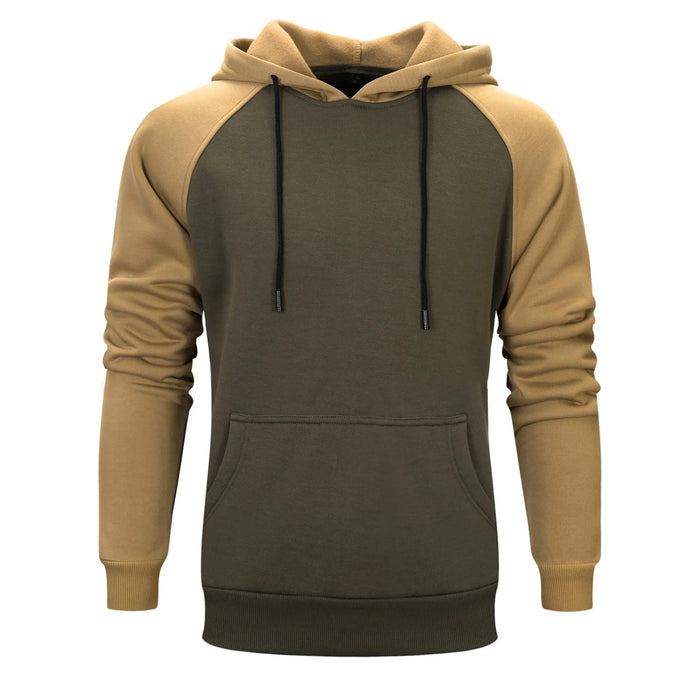Hooded Sweatshirt For Men Color Block Casual Hoodie Basic