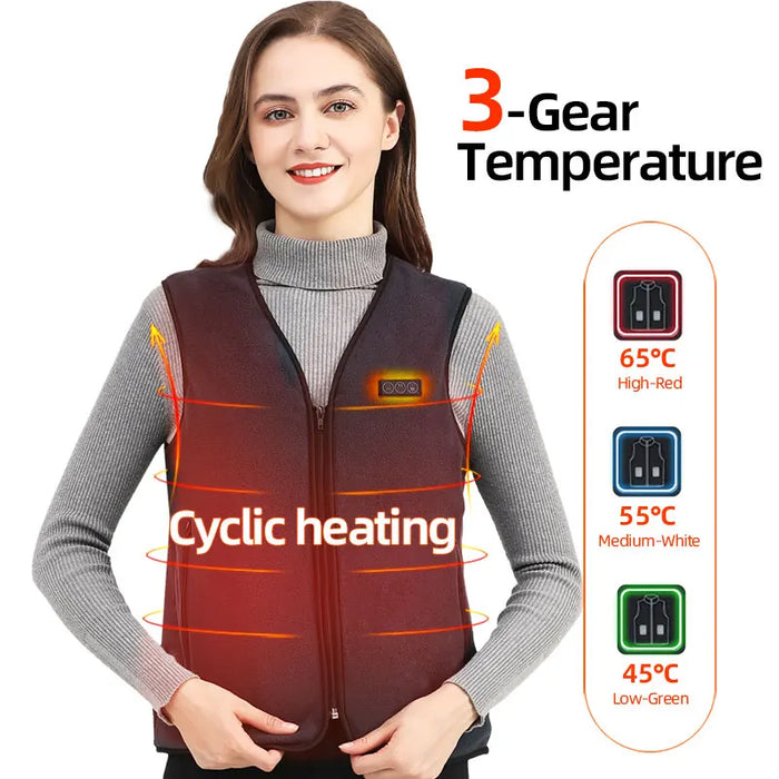 10 Areas Heated Vest Men Women Usb Electric Self Heating