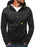 Mens Hoodie With Side Zipper Pockets Thin Wool Solid Color