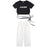 Kid Kpop Hip Hop Clothing White Black Lace Up Crop Top T