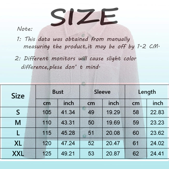 Faux Lamb Wool Warm Coats Womens Korean Button Down Lapel