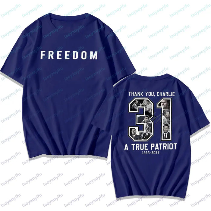 Freedom Charlie Kirk Two Side T Shirt Thank You Charlie Tee
