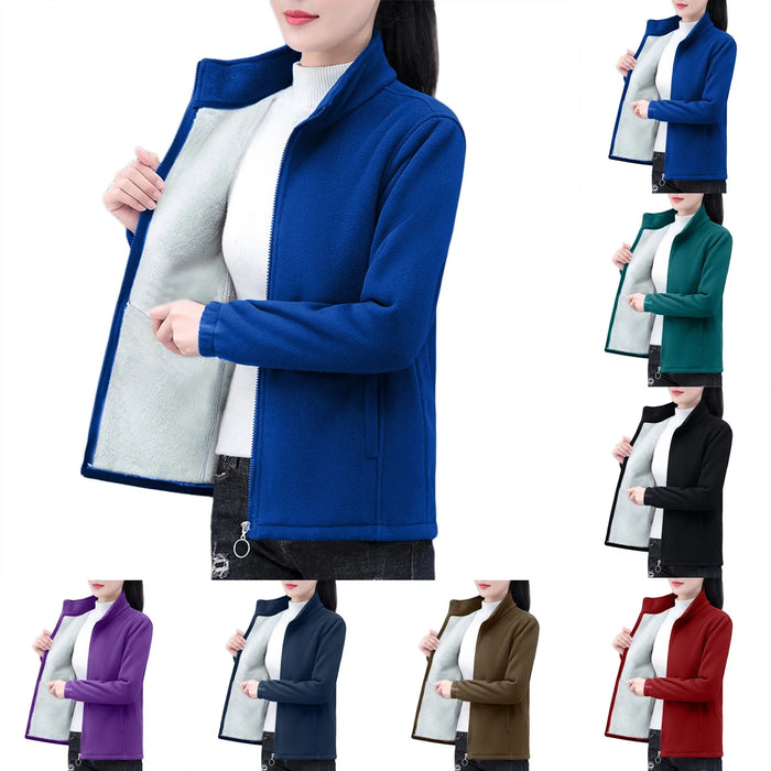 Women Plush Short Jacket Winter Autumn Polar Fleece
