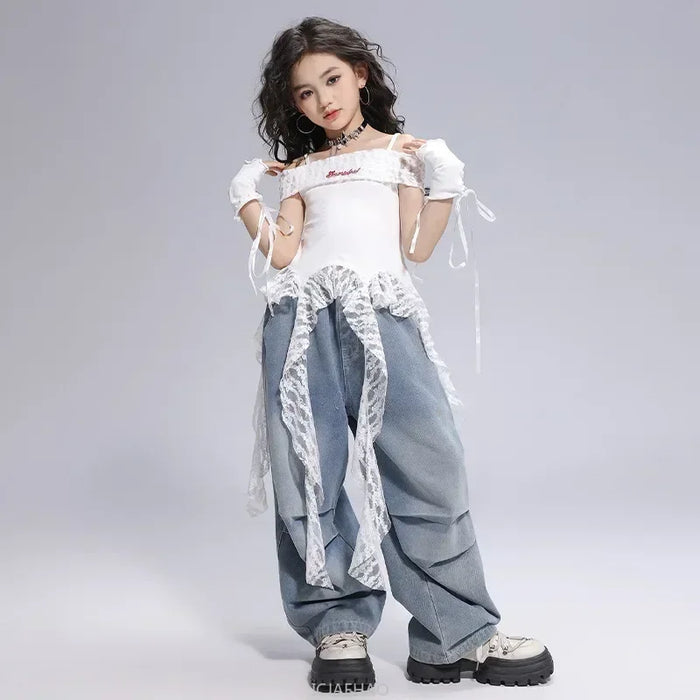 Kid Hip Hop Clothing Dance Costumes Clothes White Off