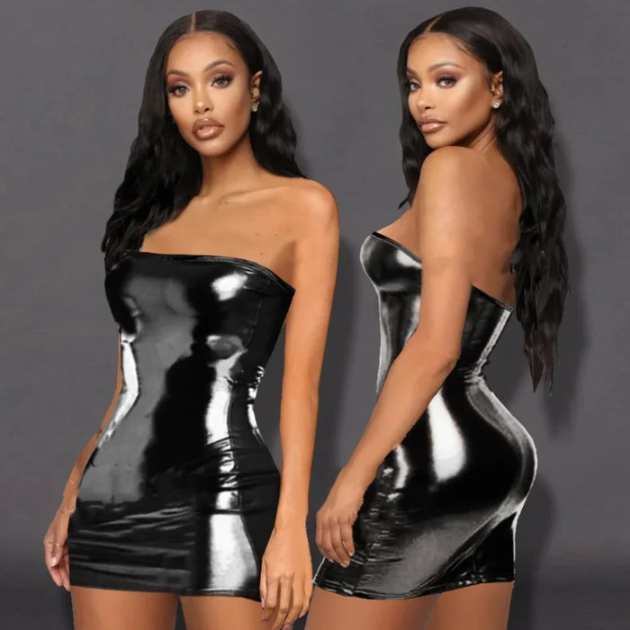 Ladies Sexy Lingerie Pvc Leather Sexy Dress Seduction Free