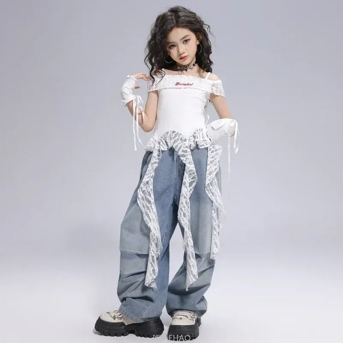 Kid Hip Hop Clothing Dance Costumes Clothes White Off
