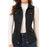 Womens Comfy Zip Up Jacket Solid Color Sleeveless Utility