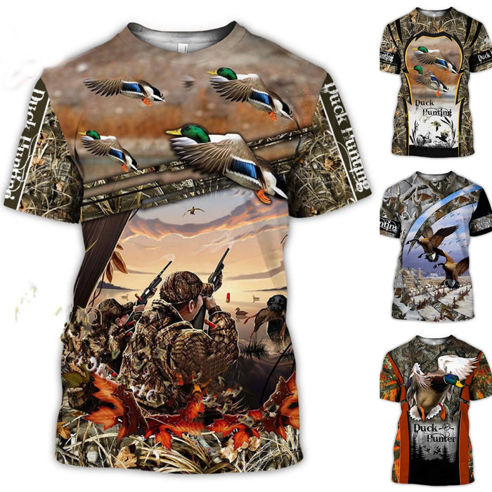 New Camouflage Hunting Wild Duck Animal 3D Print T Shirt