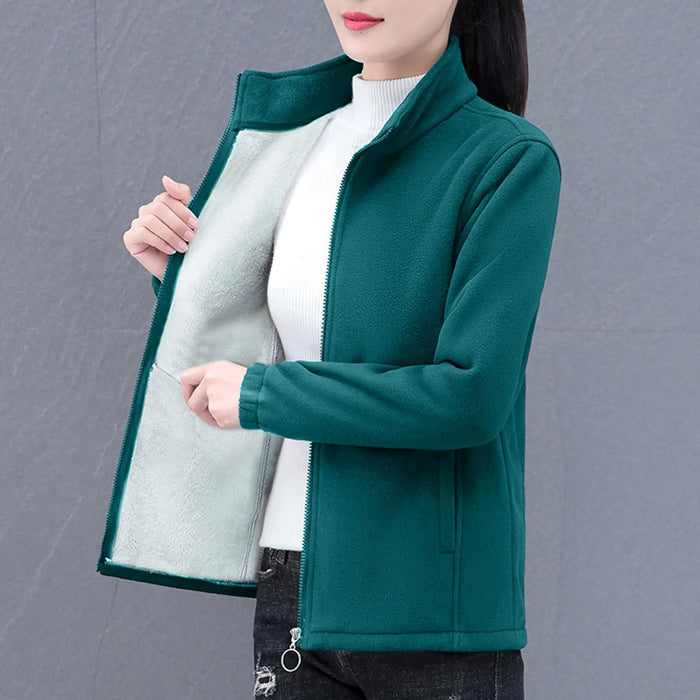 Women Plush Short Jacket Winter Autumn Polar Fleece