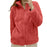 Women Casual Zip Up Fleece Jacket Solid Color Long Plush