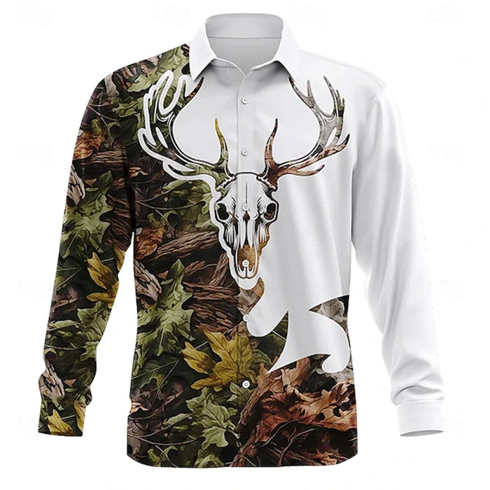 2026 New Mens Christmas Shirt Button Long Sleeve Fun