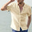 Summer Short Sleeve Shirts Man Cotton Linen Shirt Blouses