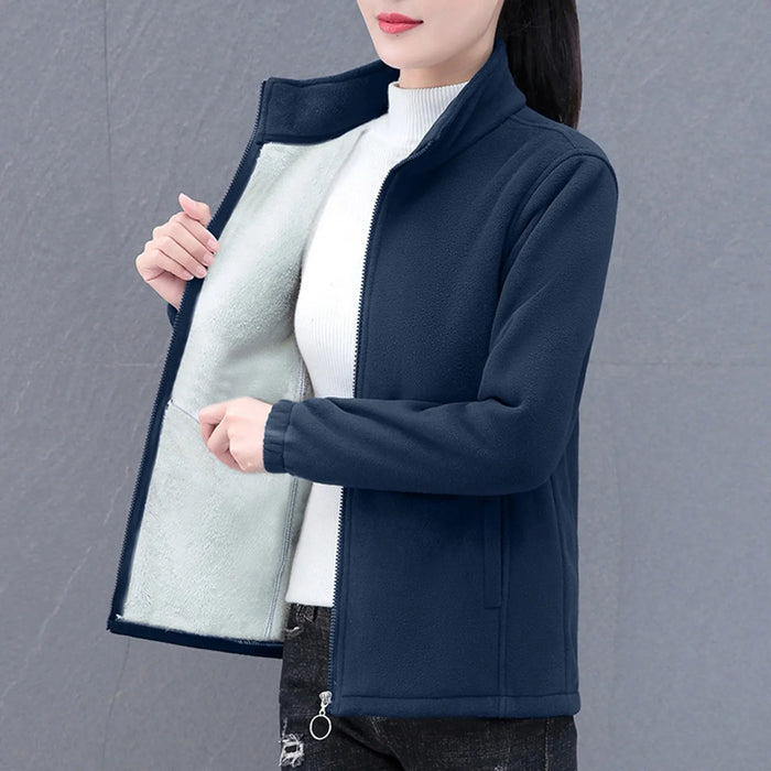 Women Plush Short Jacket Winter Autumn Polar Fleece