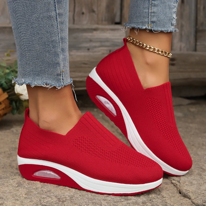 2025 Womens Shoes Slip On Sneakers Platform Solid Color