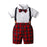Kid Boys Christmas Shirt Clothing Suit Summer Red Plaid