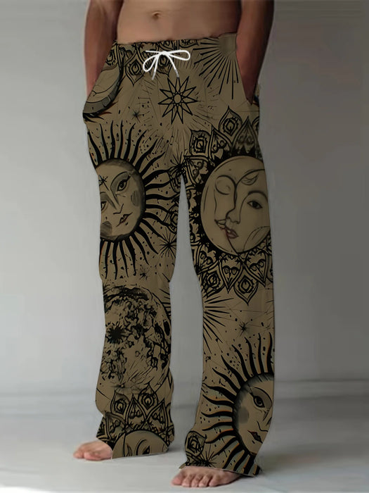 Mens Comfortable Drawstring Beach Pants 3D Flag Printed