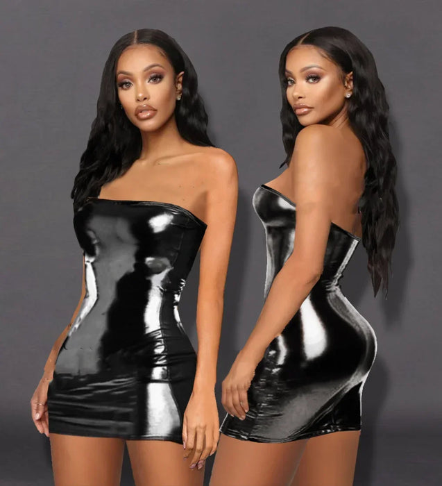 Ladies Sexy Lingerie Pvc Leather Sexy Dress Seduction Free