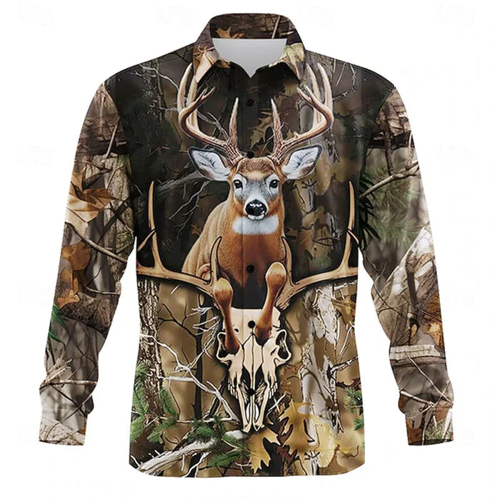 2026 New Mens Christmas Shirt Button Long Sleeve Fun