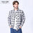 American Size Mens Shirt Long Sleeve Plaid Spring