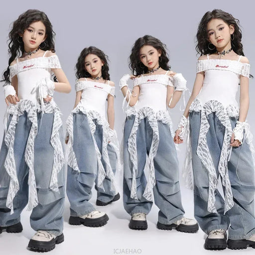 Kid Hip Hop Clothing Dance Costumes Clothes White Off