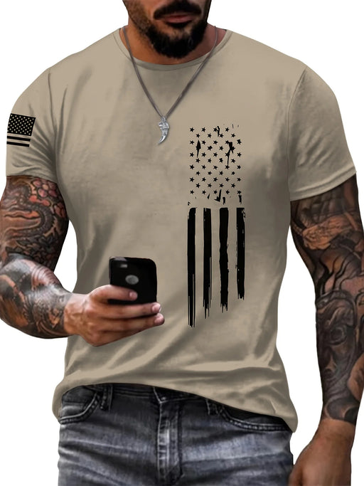 Mens T Shirt With A Simple Striped 3D Digital Print A New