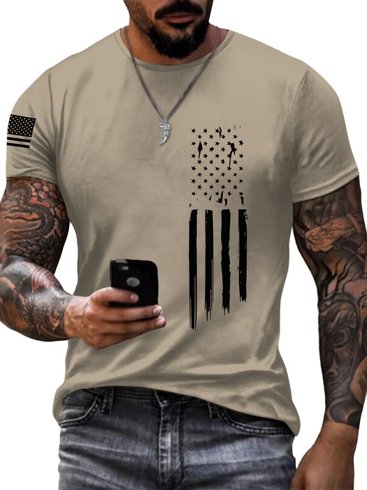 Mens T Shirt With A Simple Striped 3D Digital Print A New