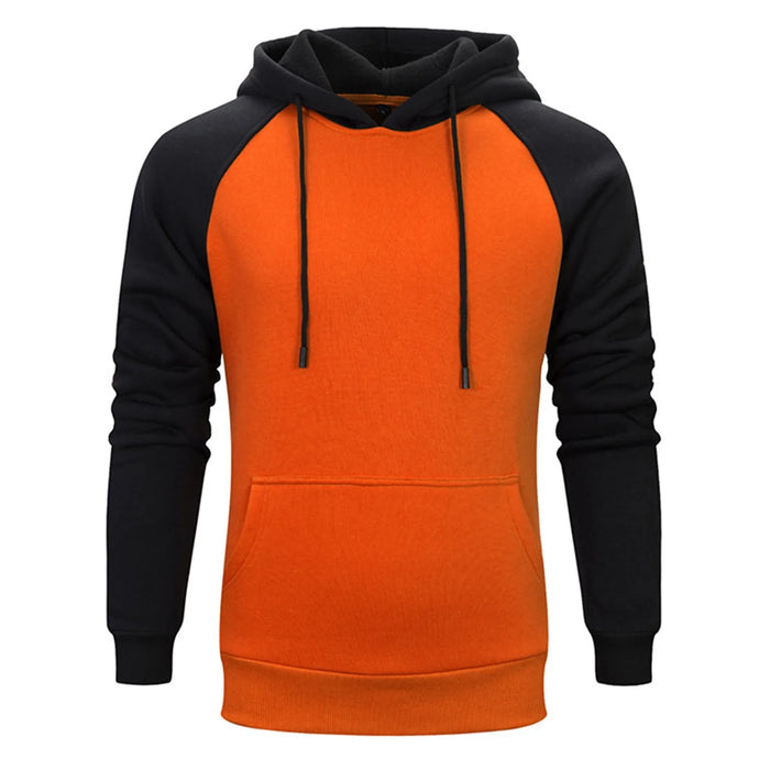Hooded Sweatshirt For Men Color Block Casual Hoodie Basic