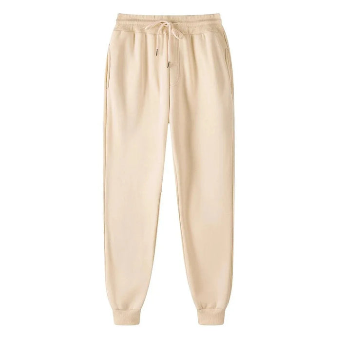 Plain Fleece Sweatpants Men Sportswear Black Jogging Pants